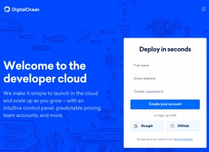How digitalocean.com looks like on a tablet such as an iPad.