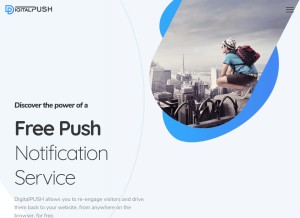 How digitalpush.org looks like on a tablet such as an iPad.