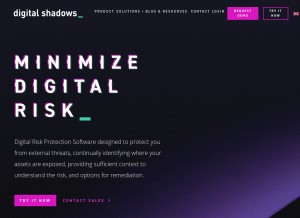 How digitalshadows.com looks like on a tablet such as an iPad.