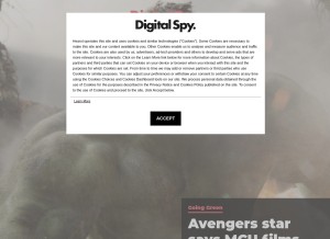 How digitalspy.com looks like on a tablet such as an iPad.