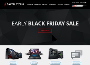 How digitalstorm.com looks like on a tablet such as an iPad.