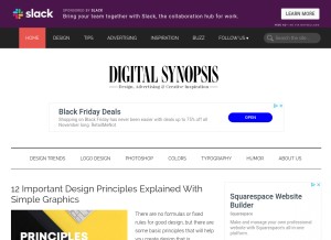 How digitalsynopsis.com looks like on a tablet such as an iPad.