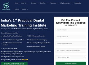 How digitaltrainee.com looks like on a tablet such as an iPad.
