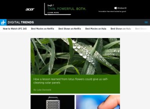 How digitaltrends.com looks like on a tablet such as an iPad.
