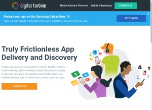 How digitalturbine.com looks like on a tablet such as an iPad.