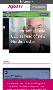 How digitaltveurope.com looks like on a mobile device such as an iPhone.