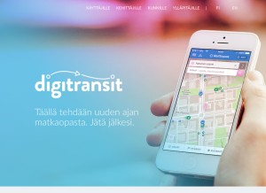 How digitransit.fi looks like on a tablet such as an iPad.