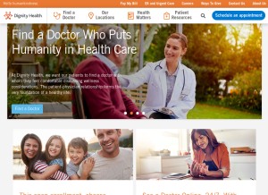 How dignityhealth.org looks like on a tablet such as an iPad.