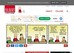 How dilbert.com looks like on a tablet such as an iPad.