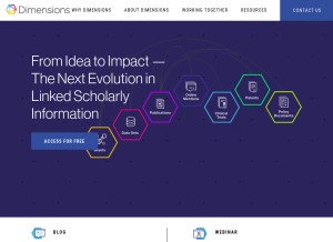 How dimensions.ai looks like on a tablet such as an iPad.