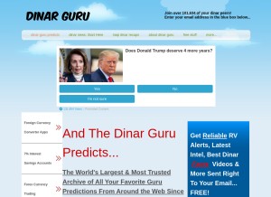 How dinarguru.com looks like on a tablet such as an iPad.