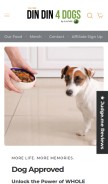 How dindin4dogs.com looks like on a mobile device such as an iPhone.