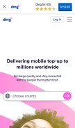 How ding.com looks like on a mobile device such as an iPhone.