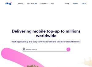 How ding.com looks like on a tablet such as an iPad.