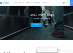 How dingtalk.com looks like on a tablet such as an iPad.