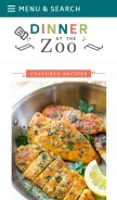 How dinneratthezoo.com looks like on a mobile device such as an iPhone.