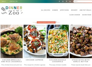 How dinneratthezoo.com looks like on a tablet such as an iPad.