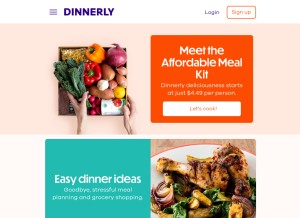 How dinnerly.com looks like on a tablet such as an iPad.