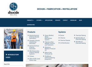 How dioxide.com looks like on a tablet such as an iPad.