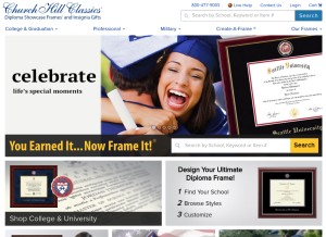 How diplomaframe.com looks like on a tablet such as an iPad.