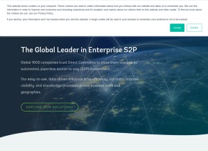 How directcommerce.com looks like on a tablet such as an iPad.