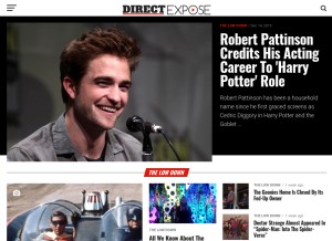 How directexpose.com looks like on a tablet such as an iPad.