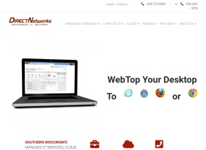 How directnetworksinc.com looks like on a tablet such as an iPad.