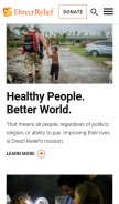 How directrelief.org looks like on a mobile device such as an iPhone.