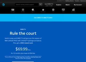 How directv.com looks like on a tablet such as an iPad.