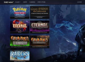 How direwolfdigital.com looks like on a tablet such as an iPad.