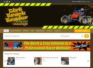 How dirttracktrader.com looks like on a tablet such as an iPad.