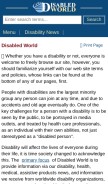 How disabled-world.com looks like on a mobile device such as an iPhone.