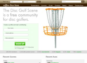 How discgolfscene.com looks like on a tablet such as an iPad.