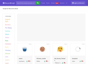 How discordemoji.com looks like on a tablet such as an iPad.