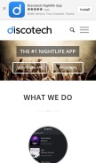 How discotech.me looks like on a mobile device such as an iPhone.