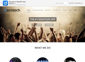 How discotech.me looks like on a tablet such as an iPad.