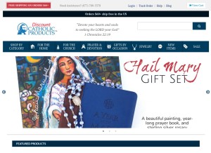 How discountcatholicproducts.com looks like on a tablet such as an iPad.