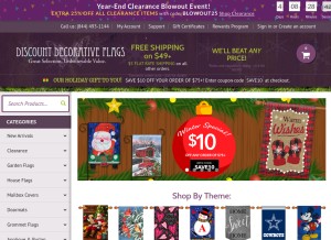 How discountdecorativeflags.com looks like on a tablet such as an iPad.
