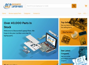 How discountedlaptopparts.com looks like on a tablet such as an iPad.