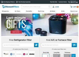 How discountfilters.com looks like on a tablet such as an iPad.