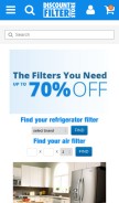 How discountfilterstore.com looks like on a mobile device such as an iPhone.