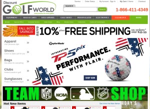How discountgolfworld.com looks like on a tablet such as an iPad.