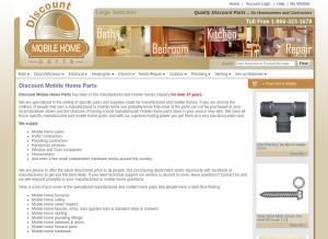 How discountmobilehomeparts.com looks like on a tablet such as an iPad.