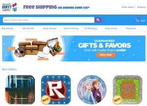 How discountpartysupplies.com looks like on a tablet such as an iPad.