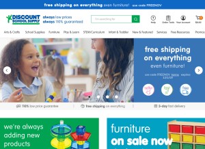 How discountschoolsupply.com looks like on a tablet such as an iPad.