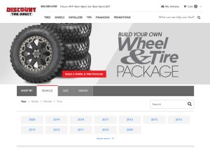 How discounttiredirect.com looks like on a tablet such as an iPad.