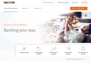 How discoverbank.com looks like on a tablet such as an iPad.