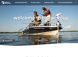 How discoverboating.com looks like on a tablet such as an iPad.
