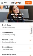 How discovercard.com looks like on a mobile device such as an iPhone.