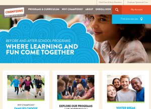 How discoverchampions.com looks like on a tablet such as an iPad.